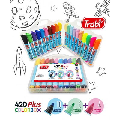 MARCADOR 420 PLUS COLORBOX TRAVI VALIJA x 20 COLORES