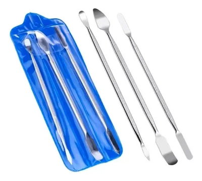 ESPATULA DOBLE DESARME SET X 3  METALICA