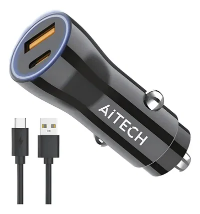 CARGADOR PARA AUTO CON CABLE TIPO C AITECH AICC020221N 48W