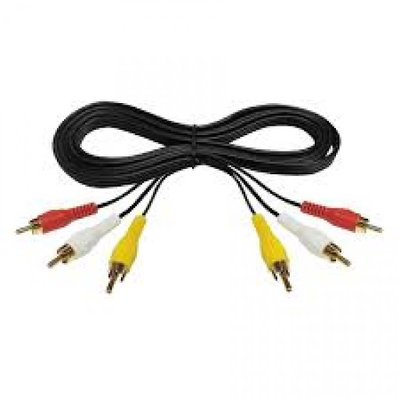Cable Auxiliar RCA Audio/Video 1.5mts 3 A 3
