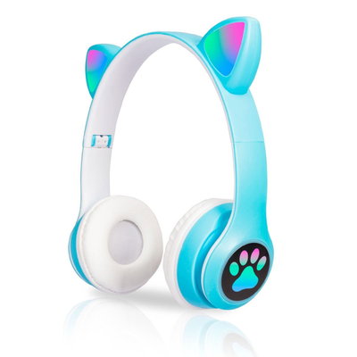 Auricular Bluetooth tipo Vincha con Orejas de Gatito y Luces