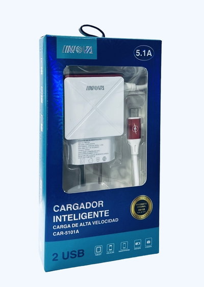 CARGADOR MICRO USB INOVA CAR-5101A 5.1A