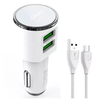 CARGADOR PARA AUTO CON CABLE MICRO USB LDNIO DL-C29 3.4A