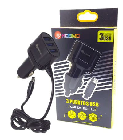 Cargador para Auto Kosmo 3USB - 3.3A