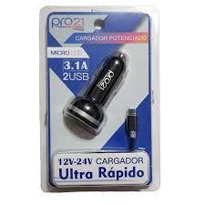 Cargador para Auto Potenciado Micro Usb 3.1A 2USB