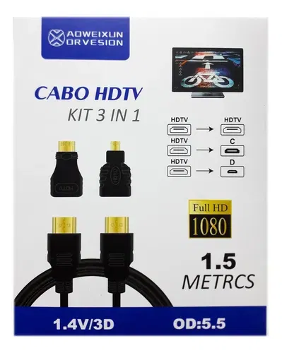 Kit de cables y adaptadores HDMI 3 en 1 