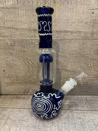 Bong Vidrio Pirex Percolador Azul