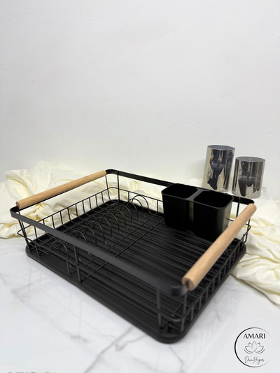 SECAPLATO DE METAL CON LATERALES DE MADERA