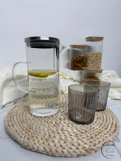 JARRA DE VIDRIO CON TAPA