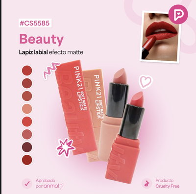 Labial en barra efecto matte pink21 - elegir cantidad 
