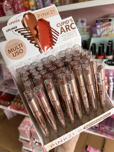 Labial + delineador CUPIDO pink21 - caja x48 unidades 