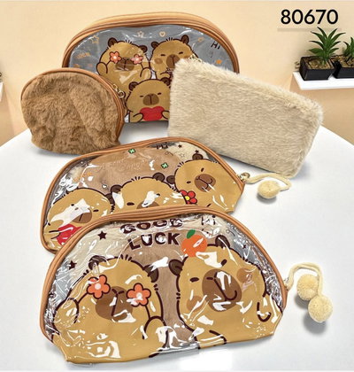 NECESER PORTA COSMETICOS 3PCS CAPIBARA - 3 SETS