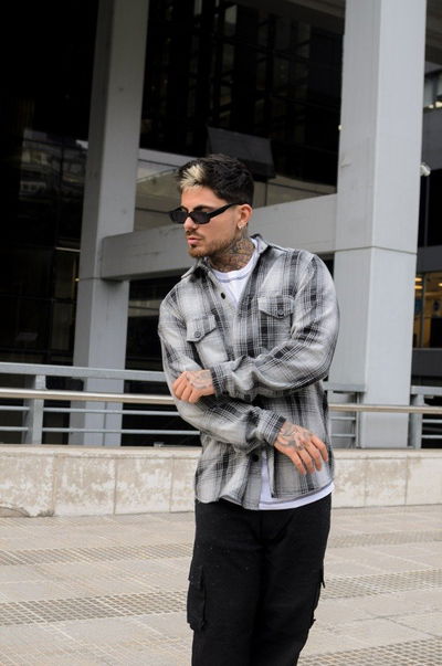 Camisaco Sevilla - Gris Topo y Negro