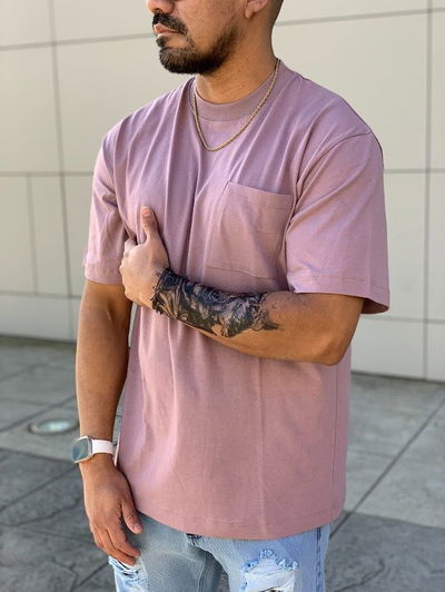 Remera Over Pocket - Rosa Viejo