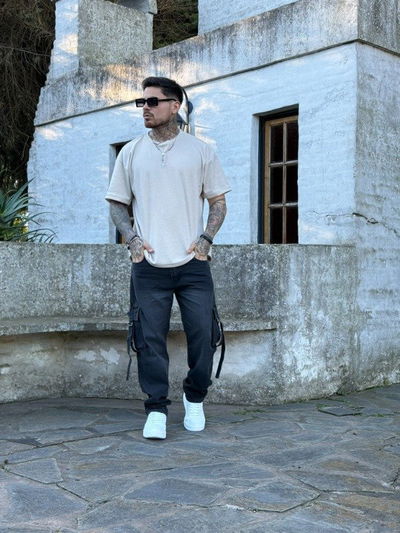 Remera Oversize Panal -  Beige