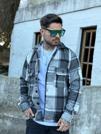 Camisaco Con Corderito Dinasty - Gris