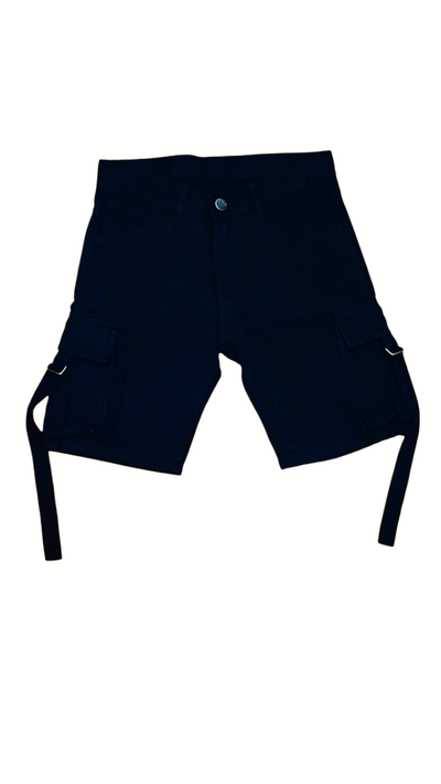 Bermuda Mom Cargo - Strips (Negro mate)