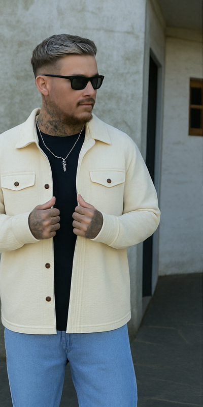 Camisaco Waffly - Beige Pálido