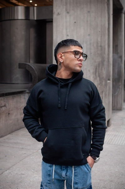 Buzo Over (Frizado) - Negro