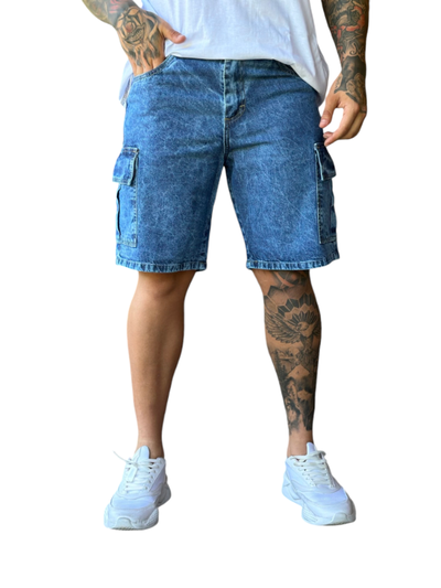 Bermuda Mom Cargo Rick - Azul
