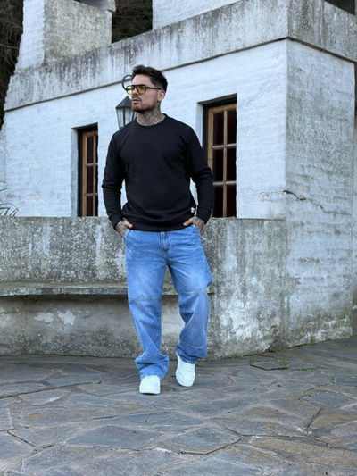 Sweater Plush Panal l - Negro (Frizado)