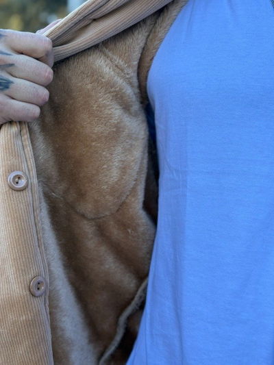 Camisaco Corderoy Con Corderito - Camel