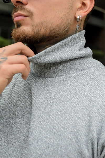 Polera Nórdica (con Friza) - Gris Melange