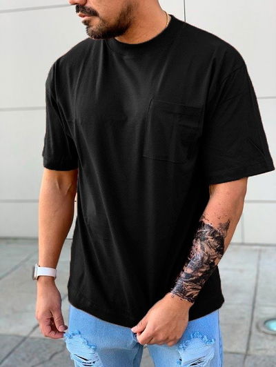Remera Over Pocket - Negro