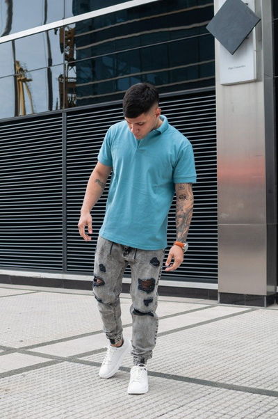 Chomba Piqué - Azul Aqua