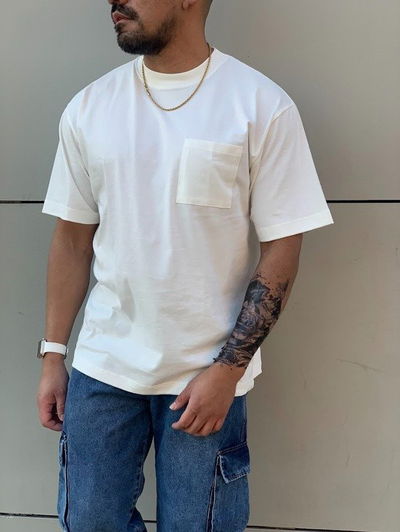 Remera Over Pocket - Natural