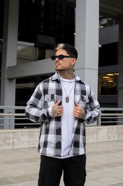 Camisaco Sevilla - Negro Blanco Gris
