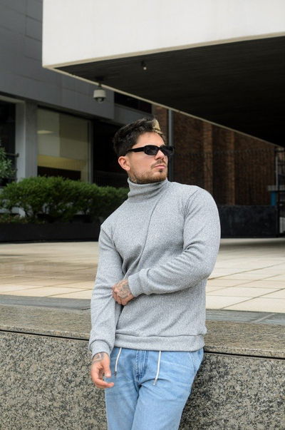Polera Nórdica (con Friza) - Gris Melange