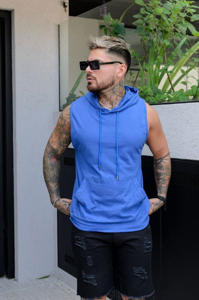Musculosa Hoodie - Azul
