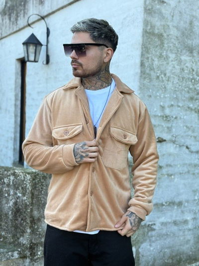 Camisaco Corderoy Con Corderito - Camel
