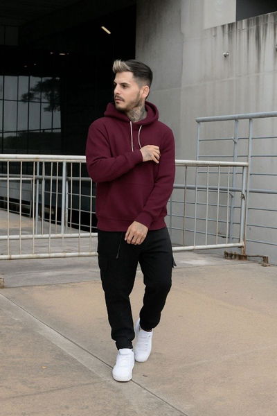 Buzo Over (Frizado) - Bordó