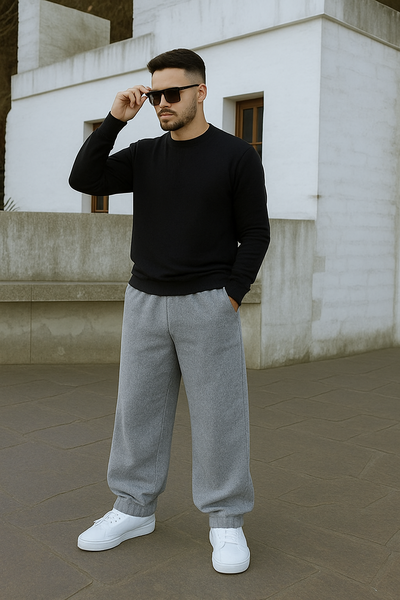 Jogging Baggy Frizado - Gris