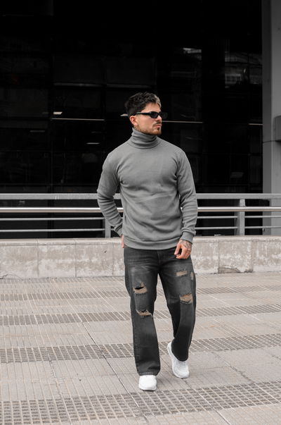 Polera Nórdica (con Friza) - Gris Rata