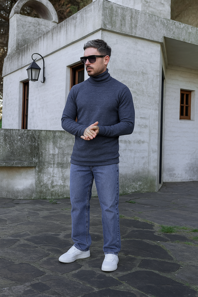 Polera Nórdica (con Friza) - Azul