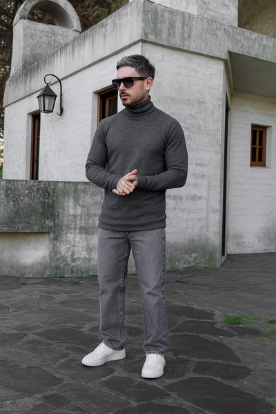 Polera Nórdica (con Friza) - Gris Topo