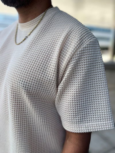 Remera de Crochet Oversize N. - Beige