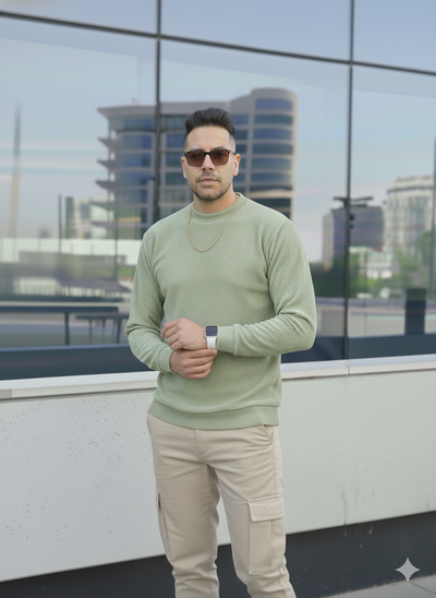 Buzo Corderoy con Plush - Pistacho