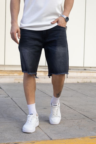 Bermuda Mom Flecos - Gris Oscuro