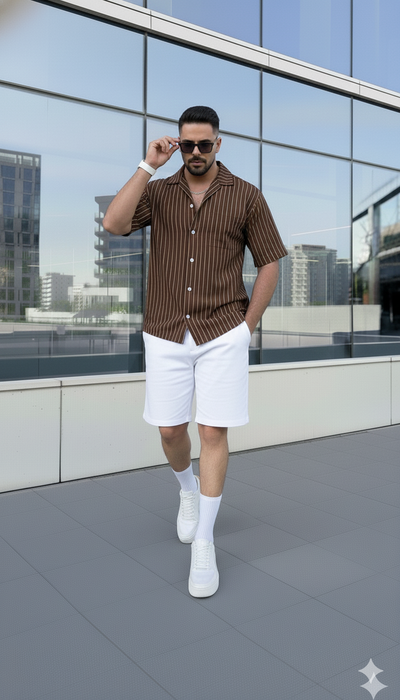 Camisa Hawaii -  Chocolate