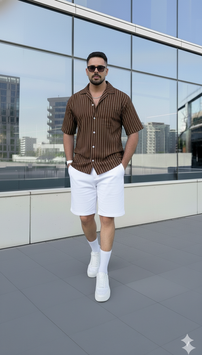 Camisa Hawaii - Chocolate