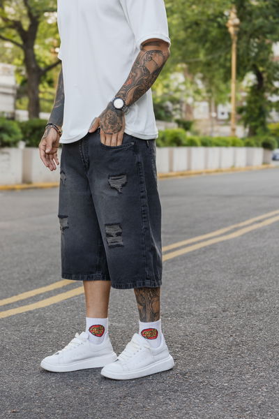 Bermuda baggy Roturas - Gris Localizado