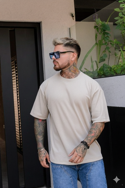 Remera Oversize Panal C. - Beige