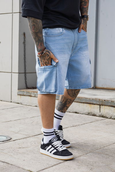 Bermuda Mom Cargo - Celeste Localizado