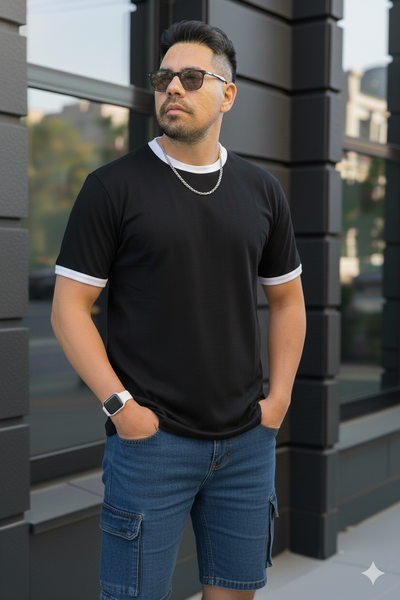 Remera Regular Diamond - Negro