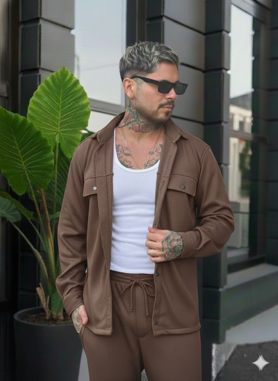 Chaqueta Playera Panal - Marrón 