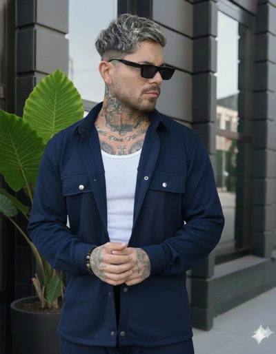 Chaqueta Playera Panal - Azul